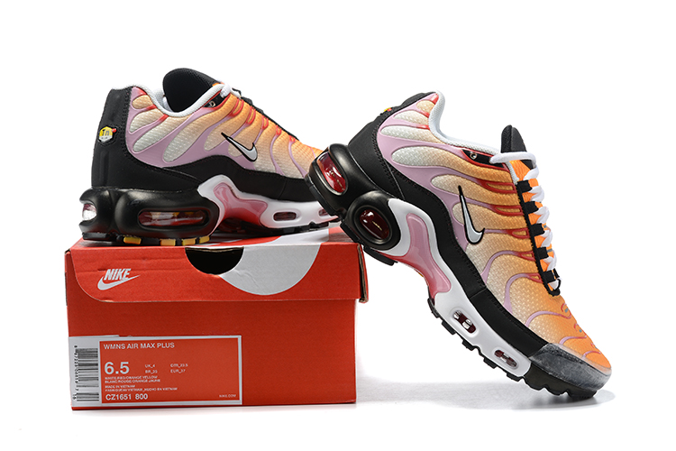 2021 Nike Air Max Plus Orange Black Pink White Running Shoes - Click Image to Close